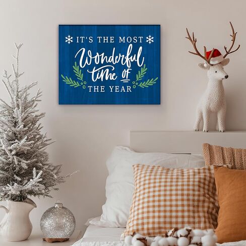 AEHIE Christmas Wall Art Decor,Christmas Wall Decorations,Farmhouse Xmas Decor Framed Canvas Wall Art For Office Kitchen,It's The Most Wonderful Time Of The Year Wall Decor 11x14 in Saudi Arabia