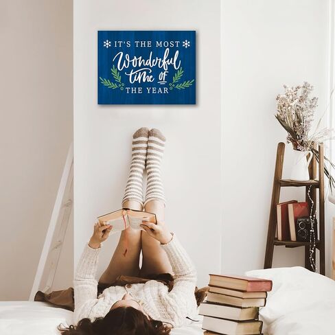 AEHIE Christmas Wall Art Decor,Christmas Wall Decorations,Farmhouse Xmas Decor Framed Canvas Wall Art For Office Kitchen,It's The Most Wonderful Time Of The Year Wall Decor 11x14 in Saudi Arabia