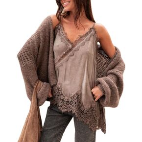 Satin Lace Camisole Top for Women Silk Lace Trim Cami Top Spaghetti Strap Y2k Going Out Tank Streetwear in Saudi Arabia
