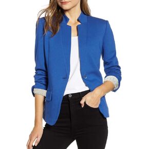 سترة نسائية من Vetinee بجيوب أمامية مفتوحة وأكمام طويلة للعمل والمكتب in Kuwait