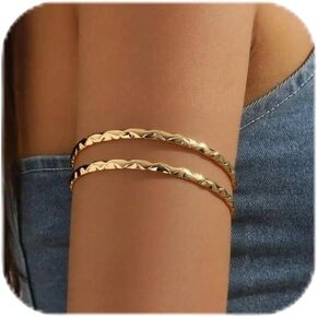 Arm Cuff Gold Upper Arm Jewelry for Women Chunky Cuff Bangle Bracelets Armband Jewelry Summer Dresses Outfits Accessories in Saudi Arabia