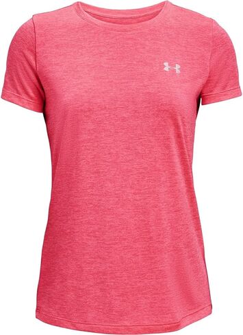 Under Armour Women's Tech Twist T-Shirt , Black Rose (664)/Metallic Silver , Medium in Saudi Arabia