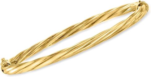 Ross-Simons Italian 4mm 18kt Gold Over Sterling Twisted Bangle Bracelet in Saudi Arabia