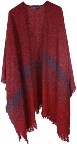 Kerry Woollen Mills Celtic Ruana Long Shawl Irish Wool Lambswool Blackberry Green in Saudi Arabia
