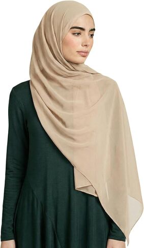Yeieeo Instant Chiffon Hijab with Undercap Fashion Solid Color Chiffon Head Wraps Under Scarf Caps Muslim Fashion Bandage in Kuwait