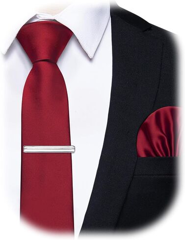 مجموعة ربطات عنق رفيعة وجيب مربعة من YourTies للرجال من ربطات العنق الرفيعة من الساتان مع صندوق هدايا in Saudi Arabia