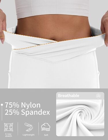 CHALLMOTI سروال كابري نسائي بطول الركبة مع جيوب وتمارين اليوجا بنطال كابري قابل للتمدد للجري كاجوال in Kuwait