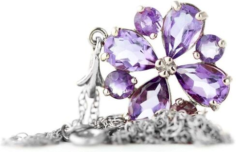 Galaxy Gold GG 14k Yellow, White, Rose Gold Necklace with Natural Amethysts in Saudi Arabia
