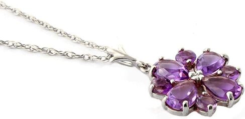 Galaxy Gold GG 14k Yellow, White, Rose Gold Necklace with Natural Amethysts in Saudi Arabia