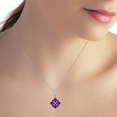 Galaxy Gold GG 14k Yellow, White, Rose Gold Necklace with Natural Amethysts in Saudi Arabia