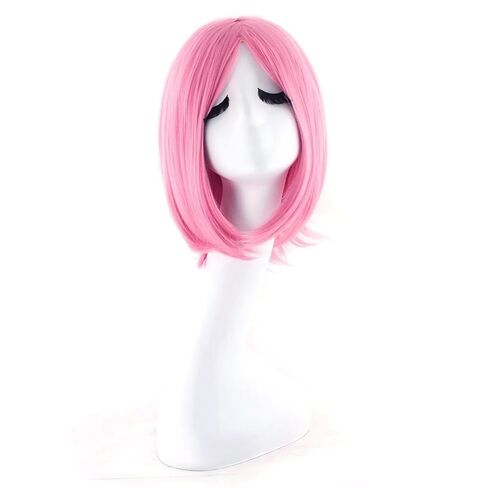 MapofBeauty 12 Inches/30cm Short Straight Diagonal Bangs Wig (Navy Blue) in Kuwait