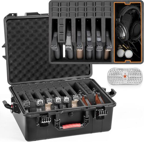 Kinghardcase Hard Pistol Cases - Waterproof, Compatible with 5 Pistols & 12 Magazines - Durable Gun Case for Collectors & Enthusiasts in Kuwait