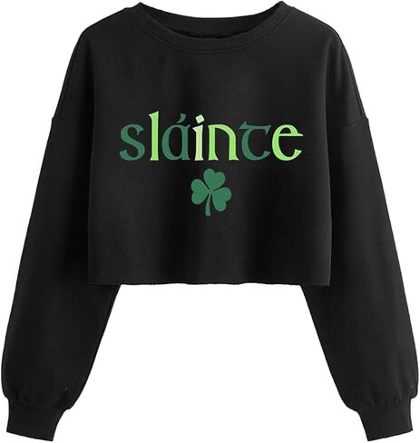 Women's Witch Crop Sweatshirt Fall Halloween Vintage Graphic Lantern Long Sleeve Pullover Spooky Season Sweatshirt in Saudi Arabia