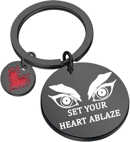 CYTING Anime Manga Inspirational Gift Set Your Heart Ablaze Keychain Rengoku Slayer Anime Character Jewelry Cosplay Gift in Saudi Arabia