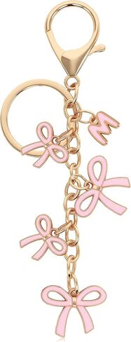 سلسلة مفاتيح Popizard Bow Purse Charms - سلسلة مفاتيح على شكل حرف أبجدي باللون الوردي، محفظة حقيبة سحرية in Kuwait