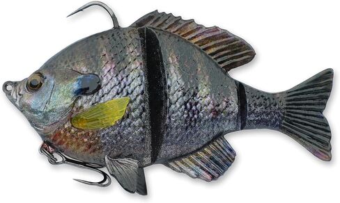 Savage Gear 3D Bluegill Fishing Bait, 3/4 oz, Photo Dark Gill, Realistic Contours & Movement, Durable Construction, Heavy-Duty Jig Fishing Hook, Built-in Rattle, Scent Infused in Saudi Arabia