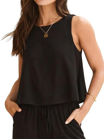 IDEALSANXUN Womens Linen Tank Tops Spring Summer Relaxed Fit Sleeveless Shirts in Saudi Arabia
