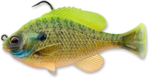 Savage Gear Pulse Tail Bluegill RTF Fishing Bait, 1 oz, Light Gill, Realistic Contours, Colors and Movement, Durable Construction, Heavy-Duty Fishing Hook, Built-in Rattle in Kuwait
