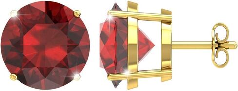 Belinda Jewelz Birthstone Earrings for Women 14k White or Yellow Gold Jewelry Gemstone Fine Stud Earring 7 mm Round Sparkle Bling Zodiac Prong Setting Gems Fashion Accessories Gifts in Saudi Arabia