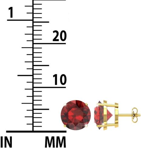 Belinda Jewelz Birthstone Earrings for Women 14k White or Yellow Gold Jewelry Gemstone Fine Stud Earring 7 mm Round Sparkle Bling Zodiac Prong Setting Gems Fashion Accessories Gifts in Saudi Arabia