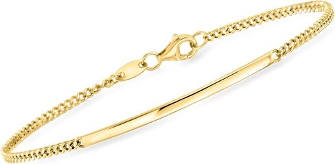 Ross-Simons 10kt Yellow Gold Curb-Link Bar Bracelet in Saudi Arabia