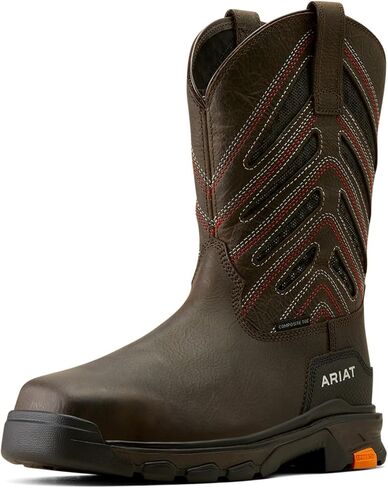 Ariat Mens Intrepid VentTEK Composite Toe Work Boot Bruin Brown/Sassy Orange 12 Wide in Kuwait
