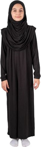 ihvan online Muslim Dress for Girls, Long Sleeve One-Piece Islamic Prayer Dress with Hijab in Saudi Arabia