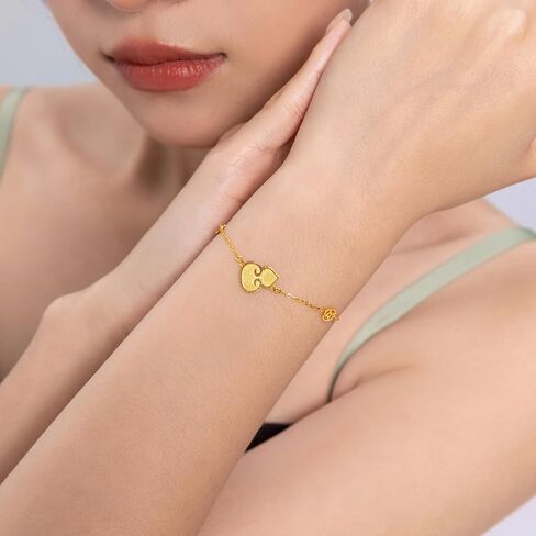 ZHOU LIU FU 24K Solid Gold Bracelet for Women, Real Pure Gold Jewelry Fortune Gourd Charm Gold White Jade Red Agate Green Nephrite Jade Bracelet for Men Girlfriend Boyfriend Gifts in Saudi Arabia
