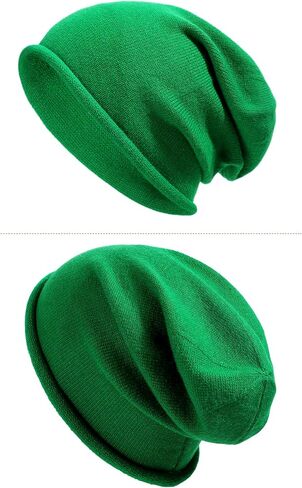 SHINCHIC Women Winter Knitted Slouchy Beanie for Women Men Cashmere Wool Blend Stretchy Warm Skull Beanies Cap in Kuwait