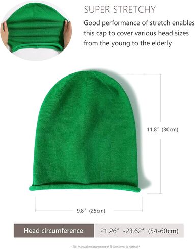 SHINCHIC Women Winter Knitted Slouchy Beanie for Women Men Cashmere Wool Blend Stretchy Warm Skull Beanies Cap in Kuwait