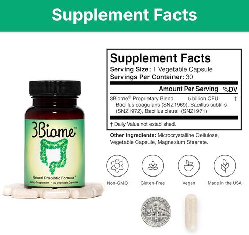 3Biome - Natural Probiotic Supplement - Non-GMO, Vegan, Gluten-Free in Saudi Arabia