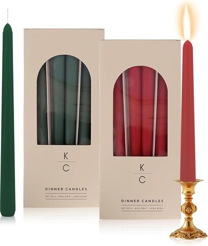 Tapered Dinner Candles - Soy & Paraffin Blend, Dinner Candles with Long-Lasting 7-Hour Burn for Stylish Homes - Candle in Curated Colours Ideal Gift for Hosts, Brides & Event Planners-Latte in Saudi Arabia