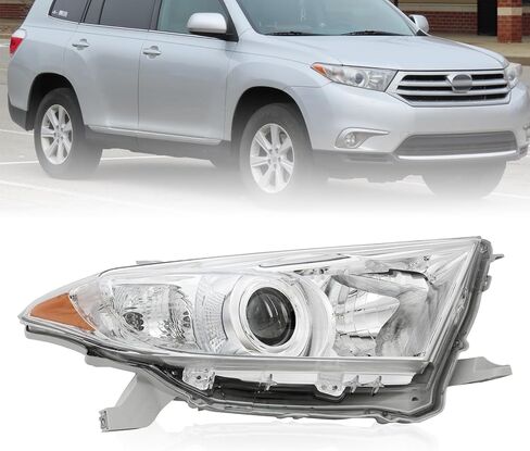 Pensun Headlights Assembly Fit to Toyota Highlander 2011 2012 2013 ، Halogen Handblamp Assembly Pair ، Side Driver & Passenger in Saudi Arabia