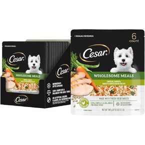 وجبات سيزار الصحية، الدجاج والجزر والشعير والفاصوليا الخضراء، طعام الكلاب الرطب، 17.6 أونصة. الحقيبة (6 عدد) in Kuwait