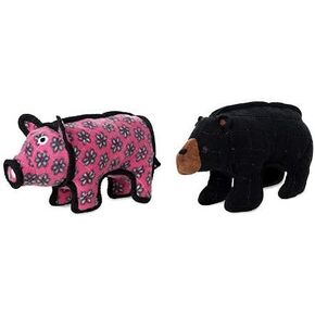 TUFFY - لعبة World's Tuffest الناعمة للكلاب - Zoo Jr Bear & Jr Pig - مجموعة كومبو - مصدر صرير - طبقات متعددة. مصنوعة متينة وقوية وصعبة. اللعب التفاعلي (الشد والرمي والجلب). يمكن غسله في الغسالة ويطفو على الماء. in Kuwait