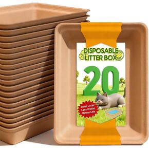 30 عبوة من صناديق فضلات القطط للاستعمال مرة واحدة: مقالي مانعة للتسرب للحيوانات الأليفة كيتي فوستر للتحكم في الرائحة، صواني مستدامة 20/30/60 in Kuwait