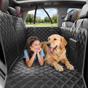 Back Seat Extender for Dogs - Anti-Scratch & Waterproof Backseat Protector, 600D Upgraded Material Pet Hammock with Mesh Window, Easy to Clean Dog Bed for Car, SUV, Truck,Orange in Saudi Arabia