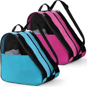 TOPZEA 2 Pack Roller Skate Bags, Oxford Cloth Ice Skates Storage Bag with Adjustable Shoulder Strap, Figure Skating Shoes Carry Bags Roller Blade Container, Roller Skate Accessories for Women Men Kids in Kuwait