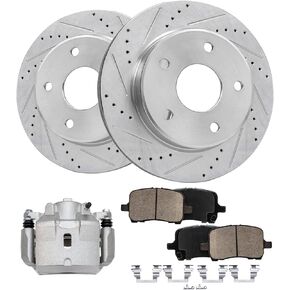 Detroit Axle - Brake Rotors for 2006-2011 Honda Civic, Drilled and Slotted Disc Brake Rotors 2007 2008 2009 2010 Replacement : 10.30" inch Front and 10.24" inch Rear Rotor in Saudi Arabia