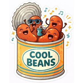 Cool Beans Funny Waterproof Sticker in Kuwait