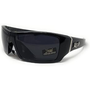 Locs Men's Rectangular Hardcore Wrap 63mm Sunglasses (Matte Black Rubberized Finished) in Kuwait