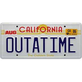 ملصق Outatime كبير مقاس 4x9 لوحة كاليفورنيا العودة إلى ملصقات المستقبل in Kuwait