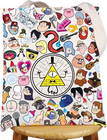 G2TUP Mystery Shack Tote Bag هدية العين الغامضة هدايا Mistery Shack هدايا Cmabel & Dipper & Cartoon in Saudi Arabia