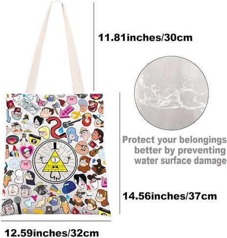G2TUP Mystery Shack Tote Bag هدية العين الغامضة هدايا Mistery Shack هدايا Cmabel & Dipper & Cartoon in Saudi Arabia