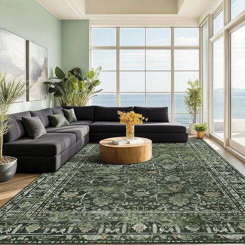 8x10 Area Rugs for Living Room, Non Slip Washable Rugs Large Rug Indoor Carpet, Durable & Soft Vintage Rug for Bedroom Dining Room Home Office Decor, Taupe in Saudi Arabia