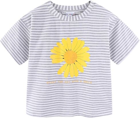 Mud Kingdom Toddler Little Girls T-Shirts Colorful Love Heart Printing Ruffle Sleeve Valentine’s Day Tees Casual Summer in Kuwait