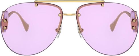 نظارة شمسية فيرساتشي بإطار ذهبي، عدسات رمادية داكنة، 63 ملم in Kuwait