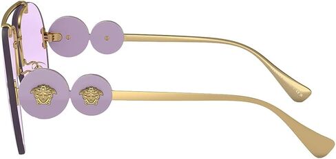 نظارة شمسية فيرساتشي بإطار ذهبي، عدسات رمادية داكنة، 63 ملم in Kuwait