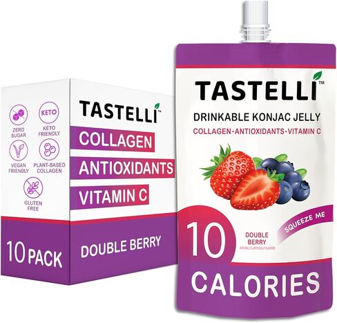 Konjac Jelly Infused with Collagen Drink + Vitamin C + Antioxidants / 10 Calories, Vegan, Zero Sugar/Healthy Drinkable Dessert Pouch / (Lychee) - 150mL x 10 Pouches in Saudi Arabia