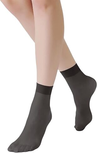 MALVA 10 Pairs Women's Ankle High Sheer Socks, Soft Tight Hosiery with Reinforced Toe Pantyhose Socks for Women in Saudi Arabia